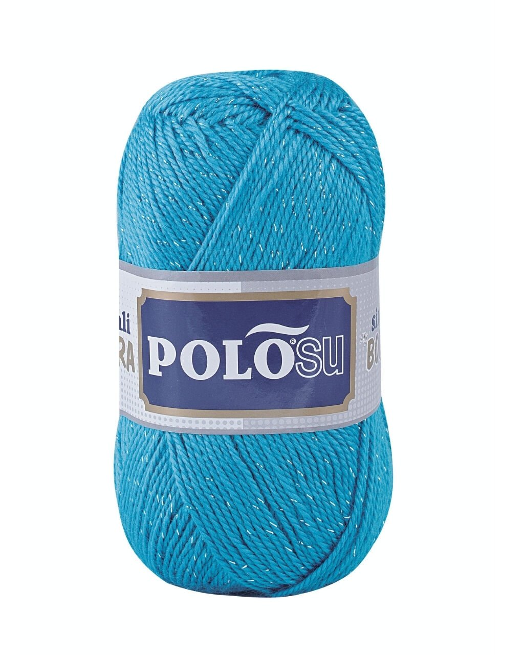 Polosu Simli Lüks Patiklik İplik 301 - Cam Mavi