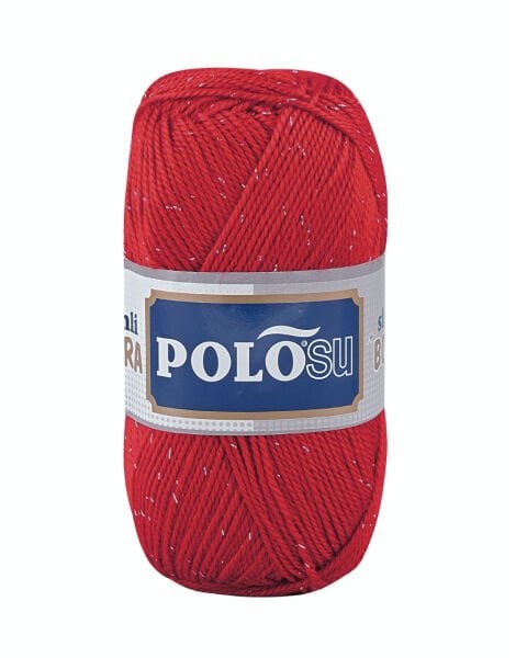Polosu Simli Lüks Patiklik İplik 307 - Kırmızı