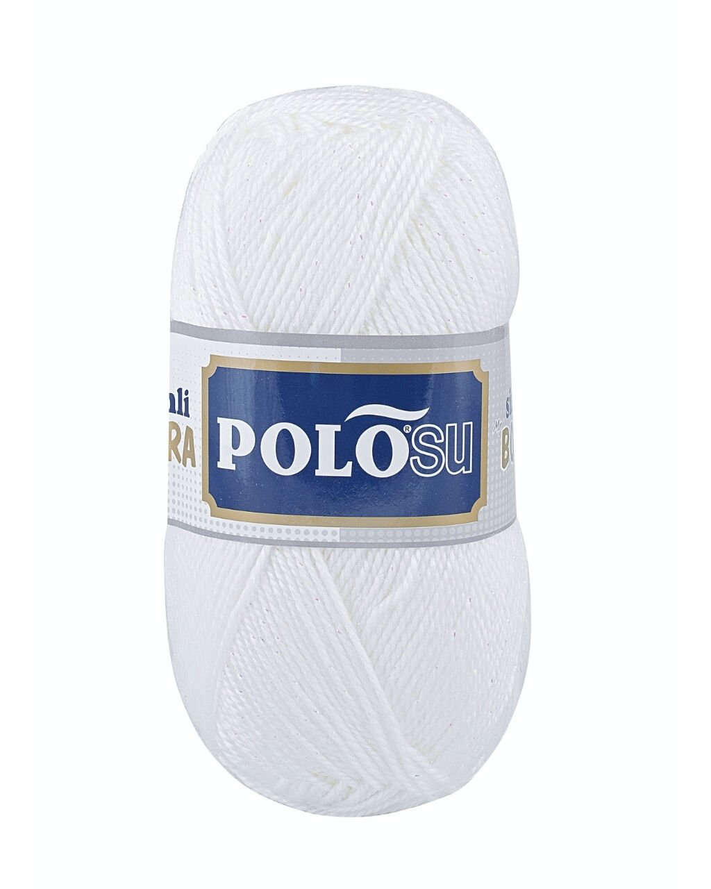 Polosu Simli Lüks Patiklik İplik 308 - Optik Beyaz - Beyaz Sim