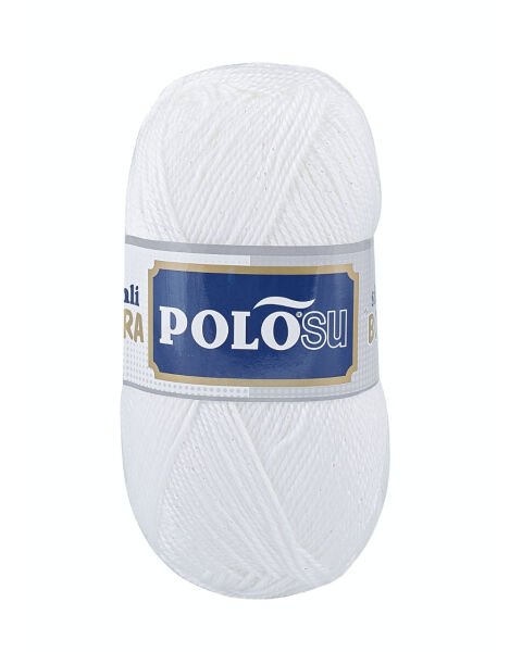 Polosu Simli Lüks Patiklik İplik 308 - Optik Beyaz - Beyaz Sim