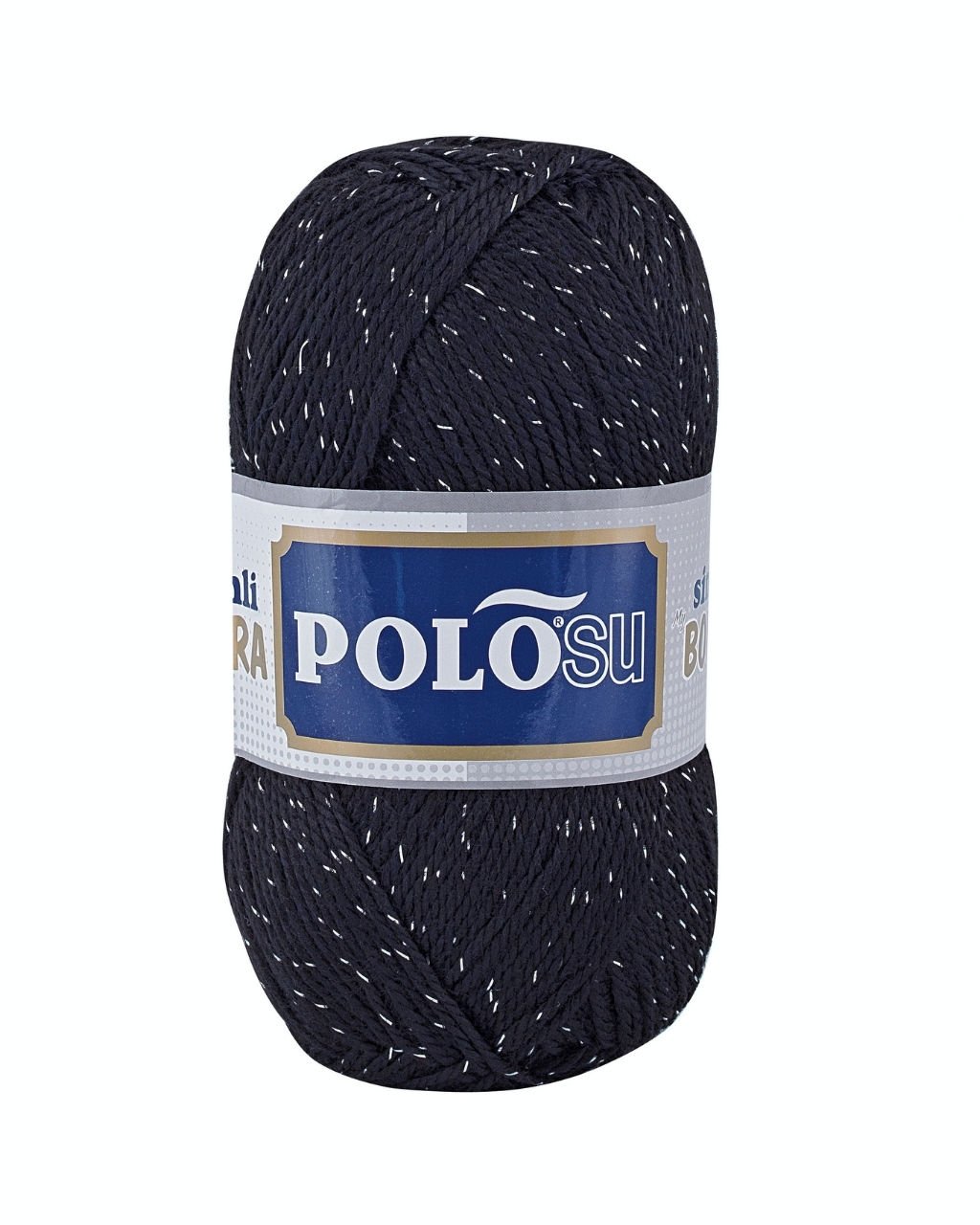 Polosu Simli Lüks Patiklik İplik 317 - Siyah - Gümüş Sim