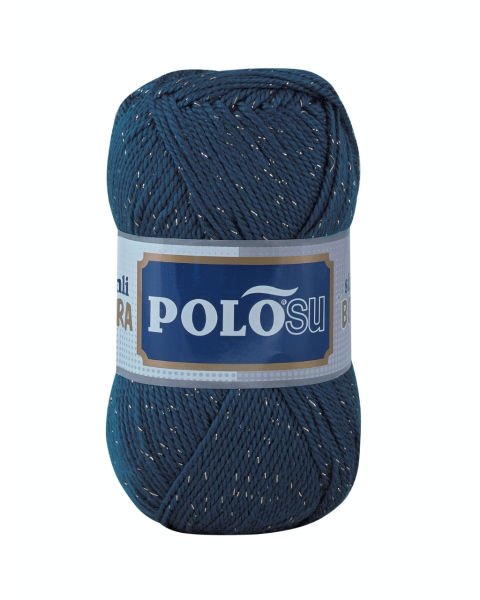 Polosu Simli Lüks Patiklik İplik 352 - Petrol Mavi